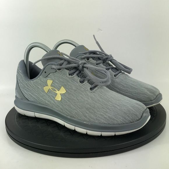 Under Armour Remix Gray/White Athletic Running Shoes 3020194-102 Women's Size 8 - Picture 3 of 12